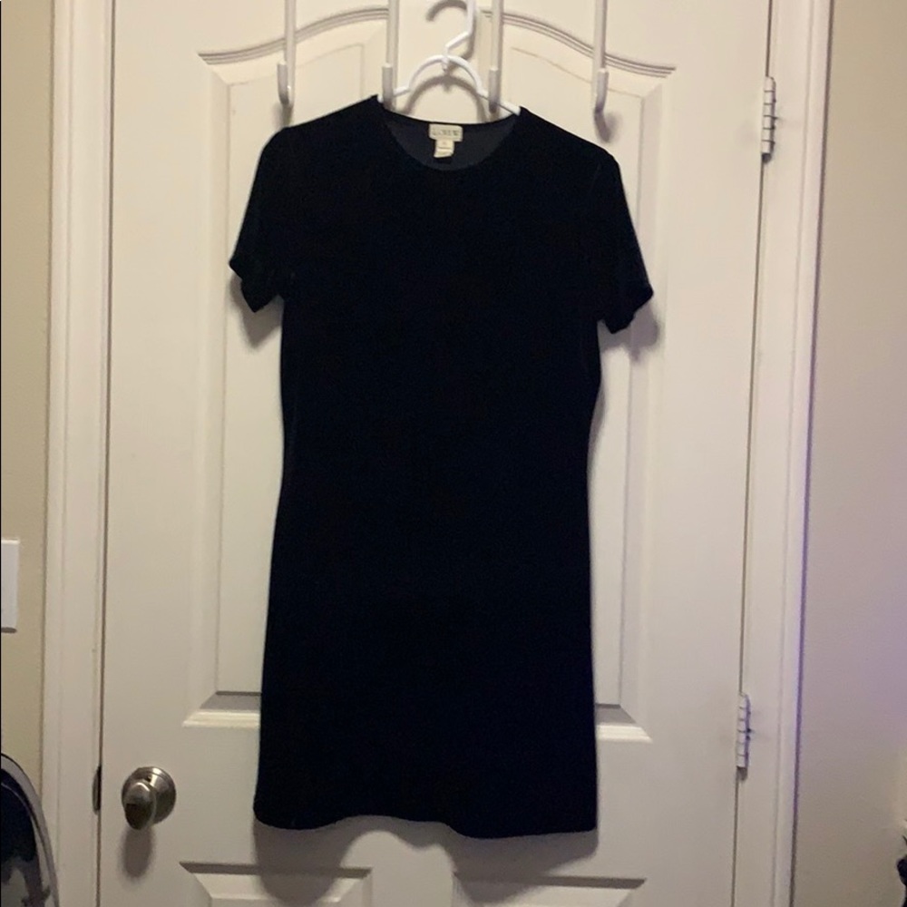 J Crew black cocktail “velvet” dress.